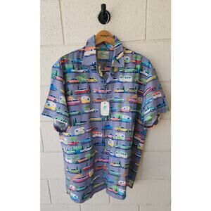 Vacation is a State of Mind Hawaiian Shirts MCM Car Trailer Button Down NWT XL